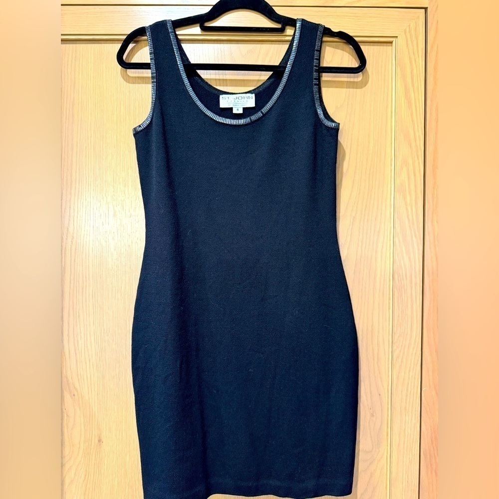Vintage St. John Evening by Marie Gray Elegant Black Sleeveless Knit Dress / 4